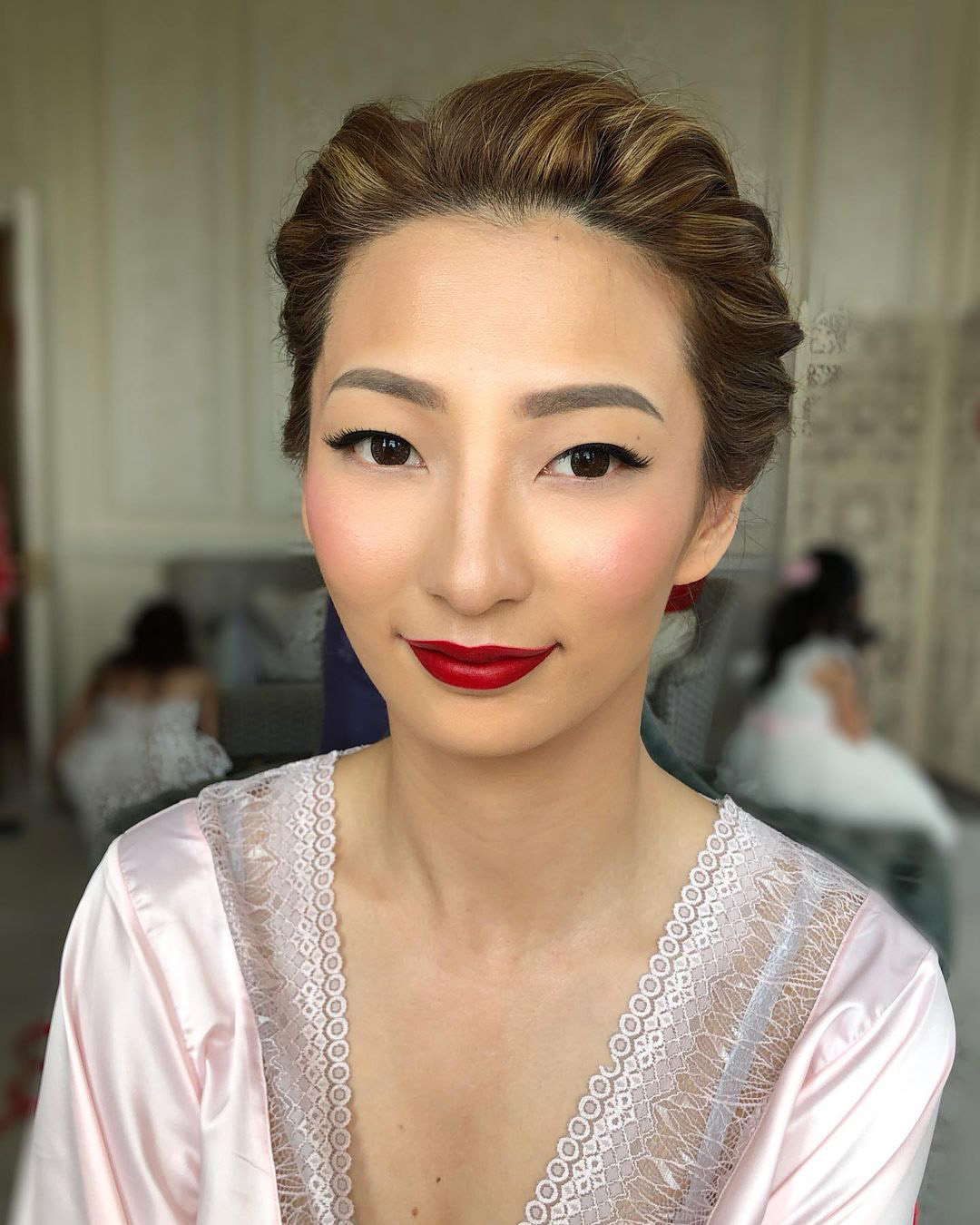 asian wedding makeup with red lips botiashairandmakeup