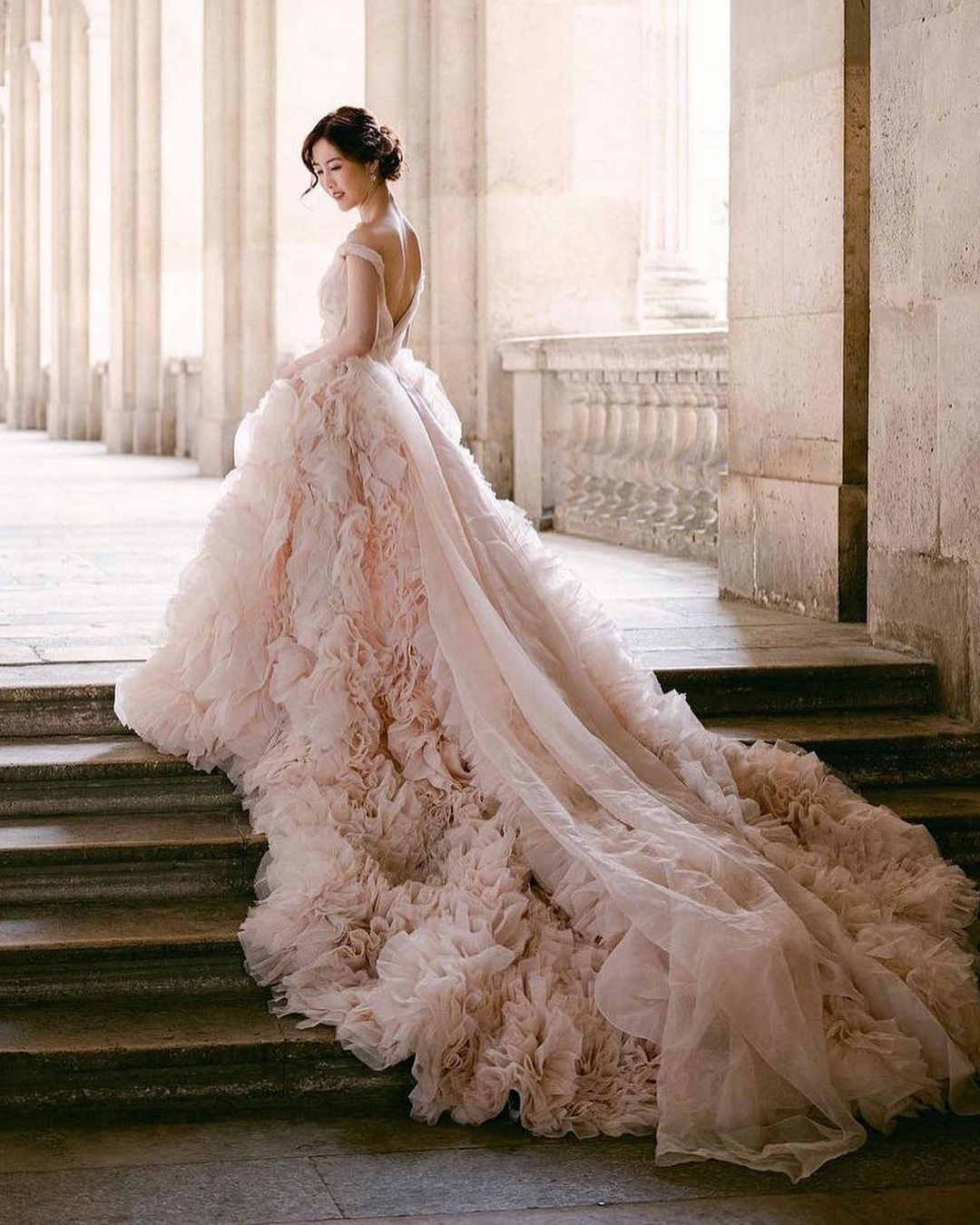 ball gown wedding dresses blush simple train monique