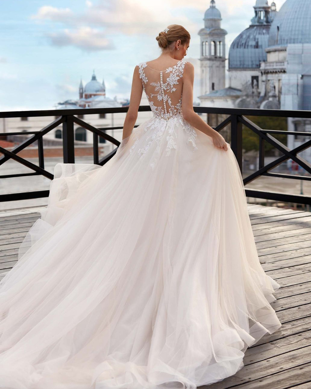 ball gown wedding dresses lace back with train nicolemilano