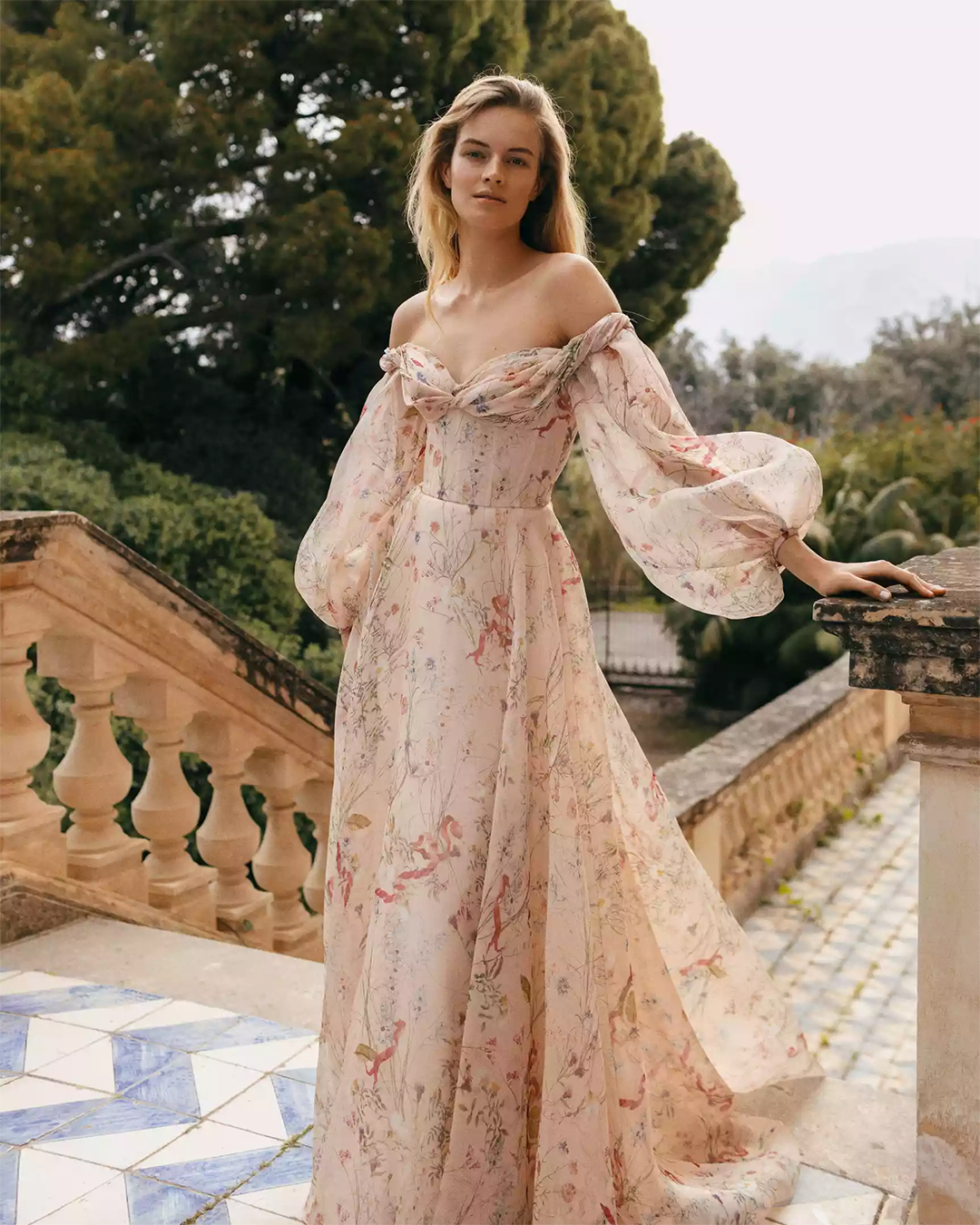 beach wedding dresses a line with long sleeves floral casual monique