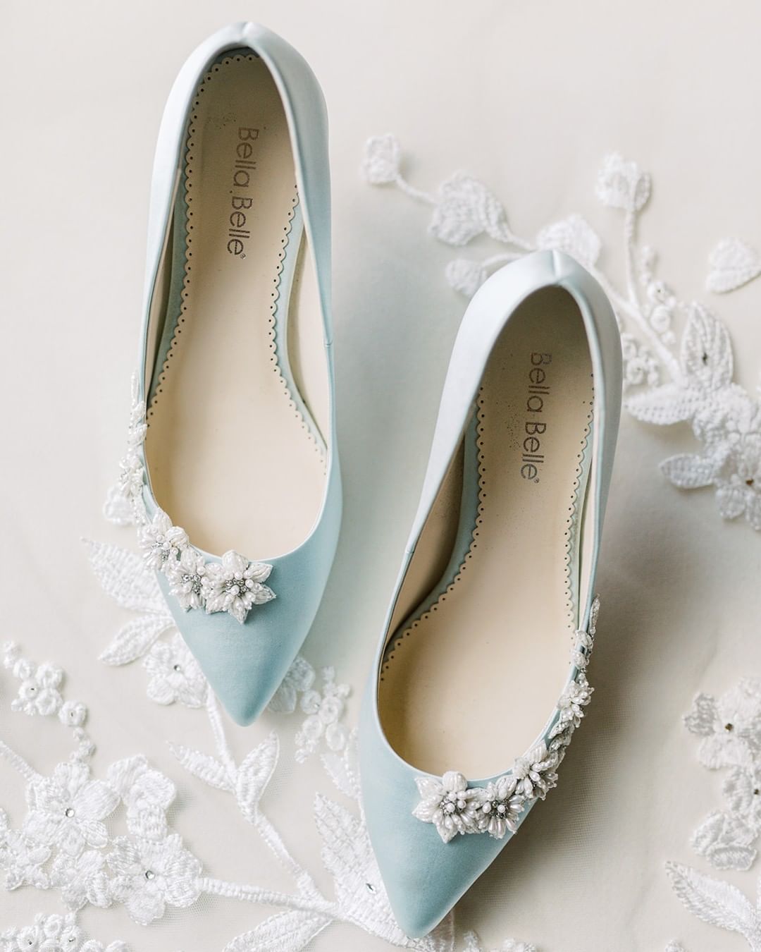 blue wedding shoes light