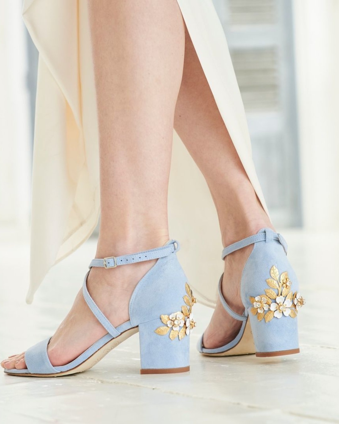 blue wedding shoes low heels