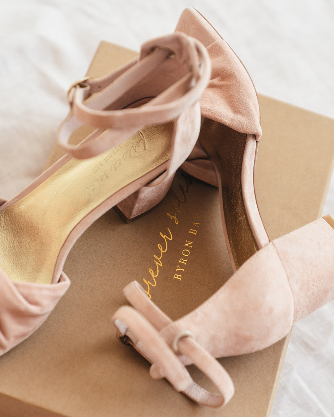 blush wedding shoes block heel