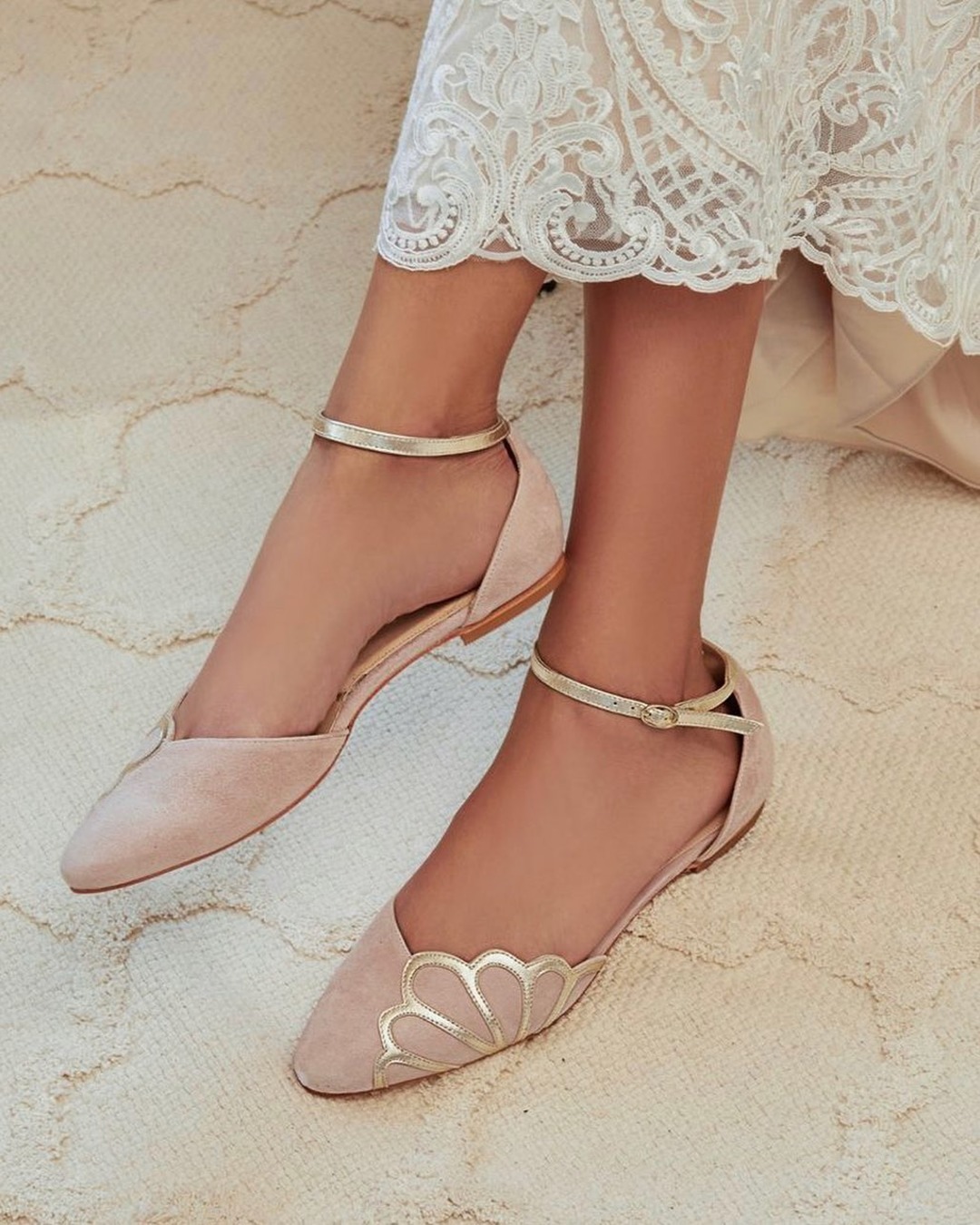 blush wedding shoes flat
