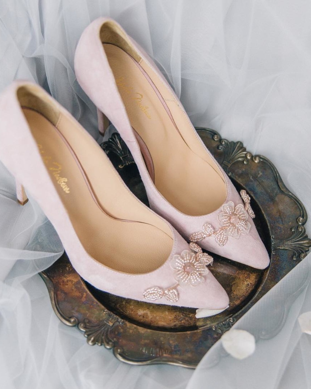 blush wedding shoes heels