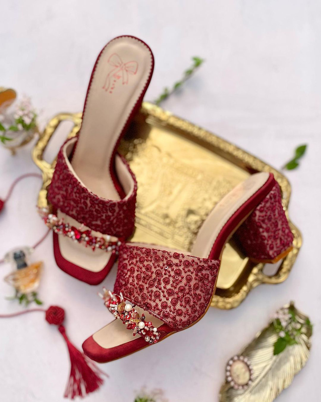 burgundy wedding shoes lace with beads avedafootwear