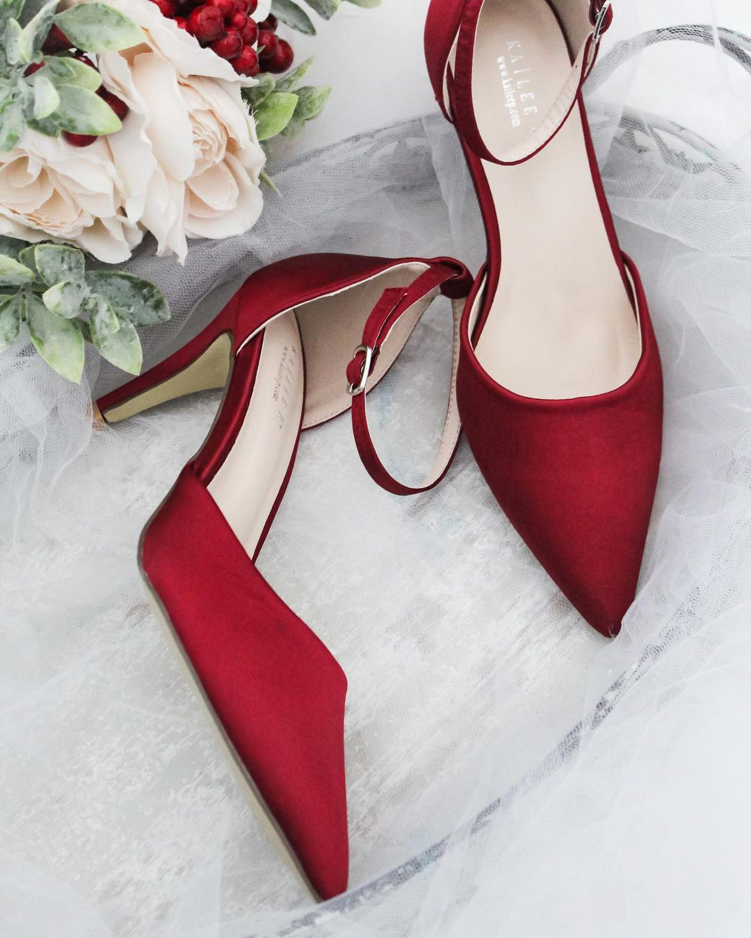 burgundy wedding shoes simple elegant satin shop.kaileep