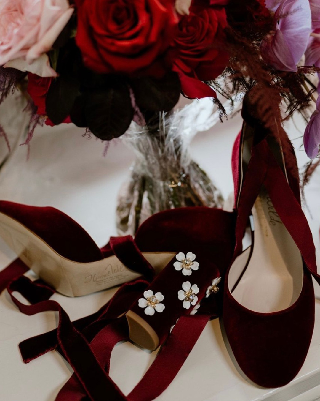 burgundy wedding shoes velvet elegant harrietwildeshoes