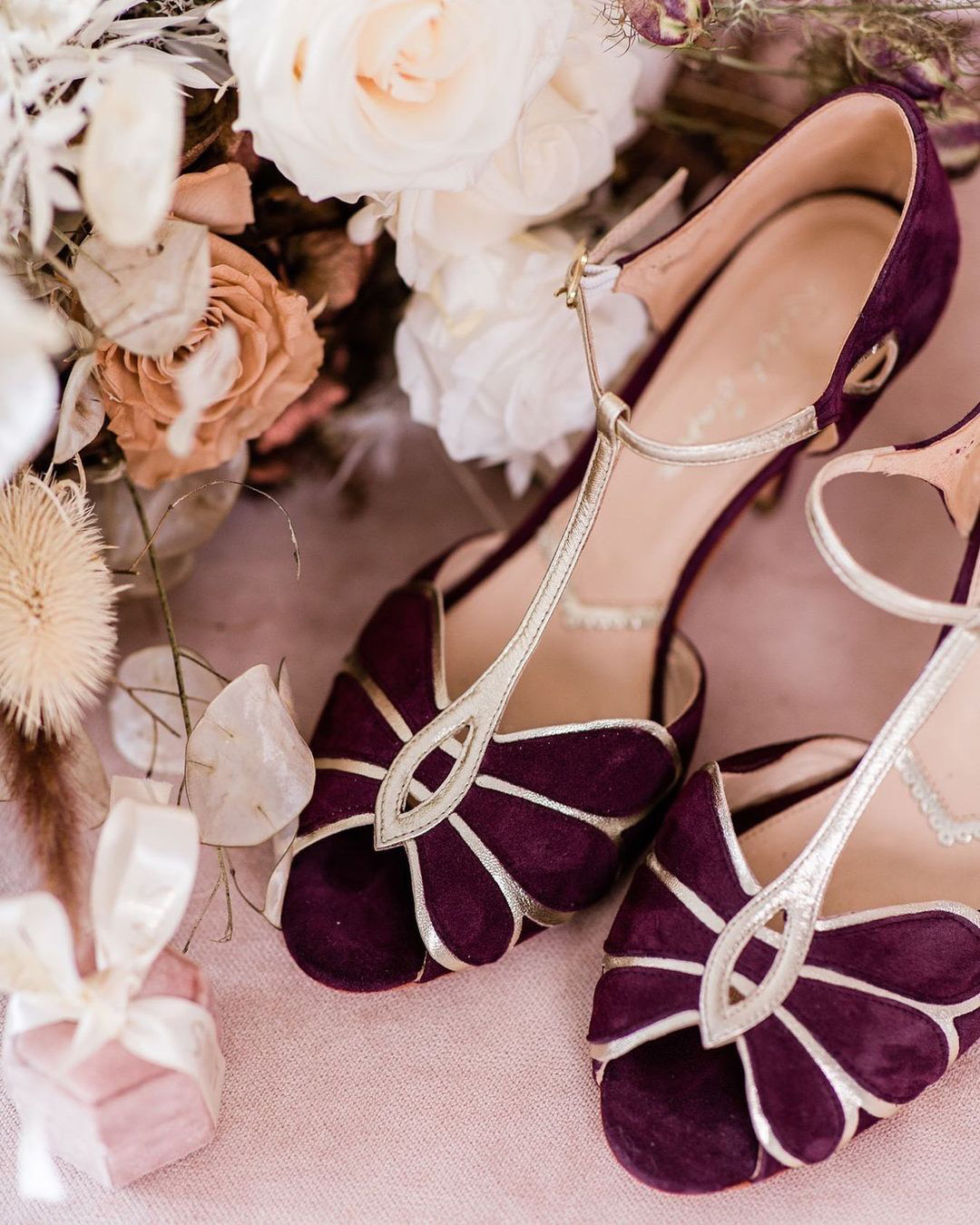 burgundy wedding shoes velvet with gold rachelsimpsonshoes