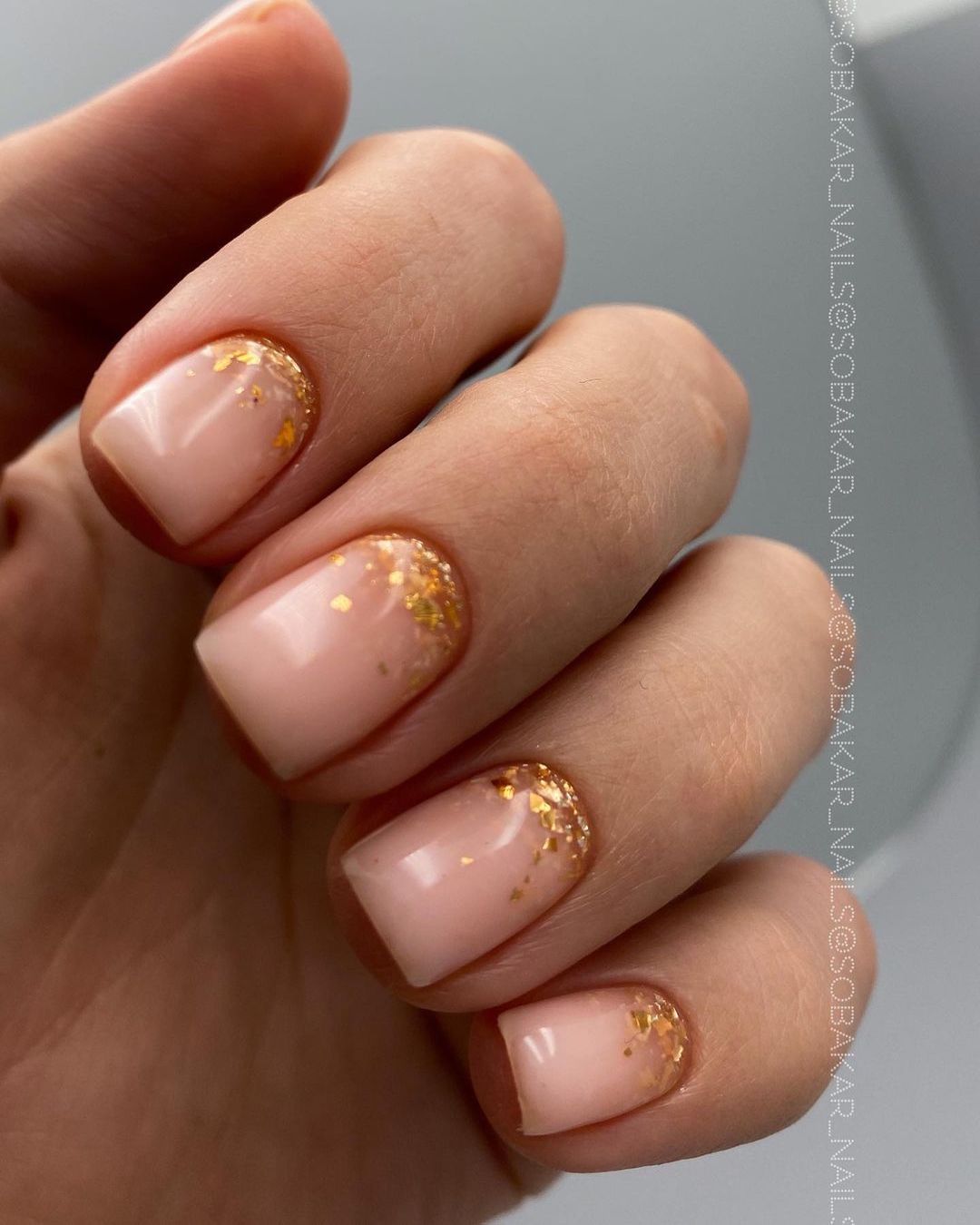 champagne wedding nails ombre