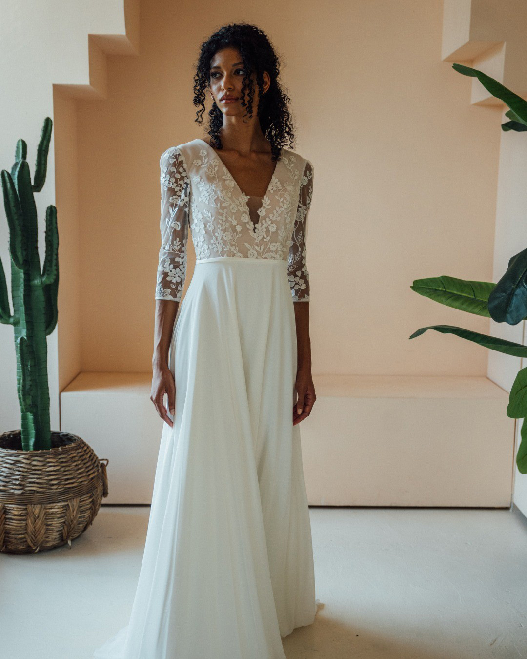 country style wedding casual with sleeves lace nadiamanzato