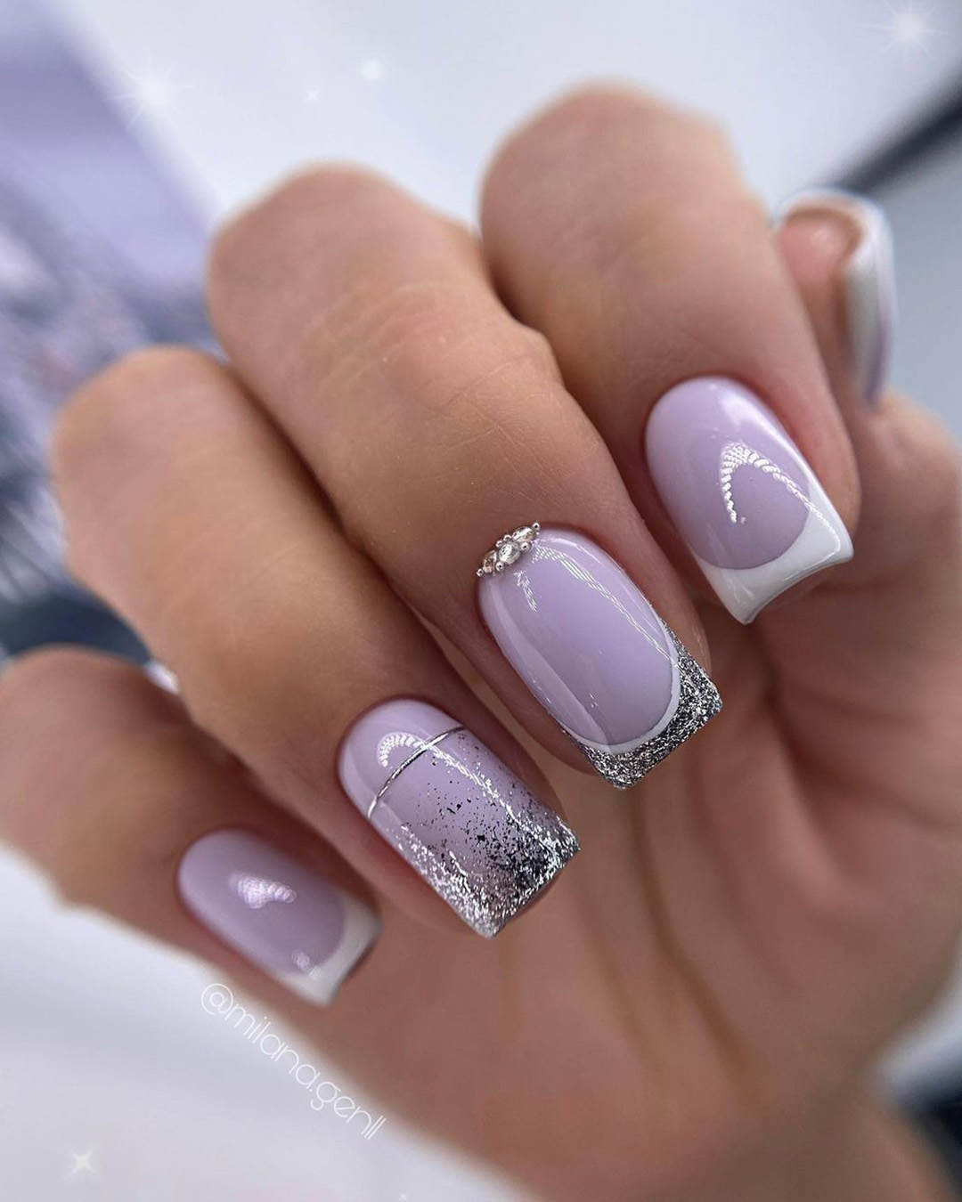 french wedding nails elegant lilac with silver milana.gen11