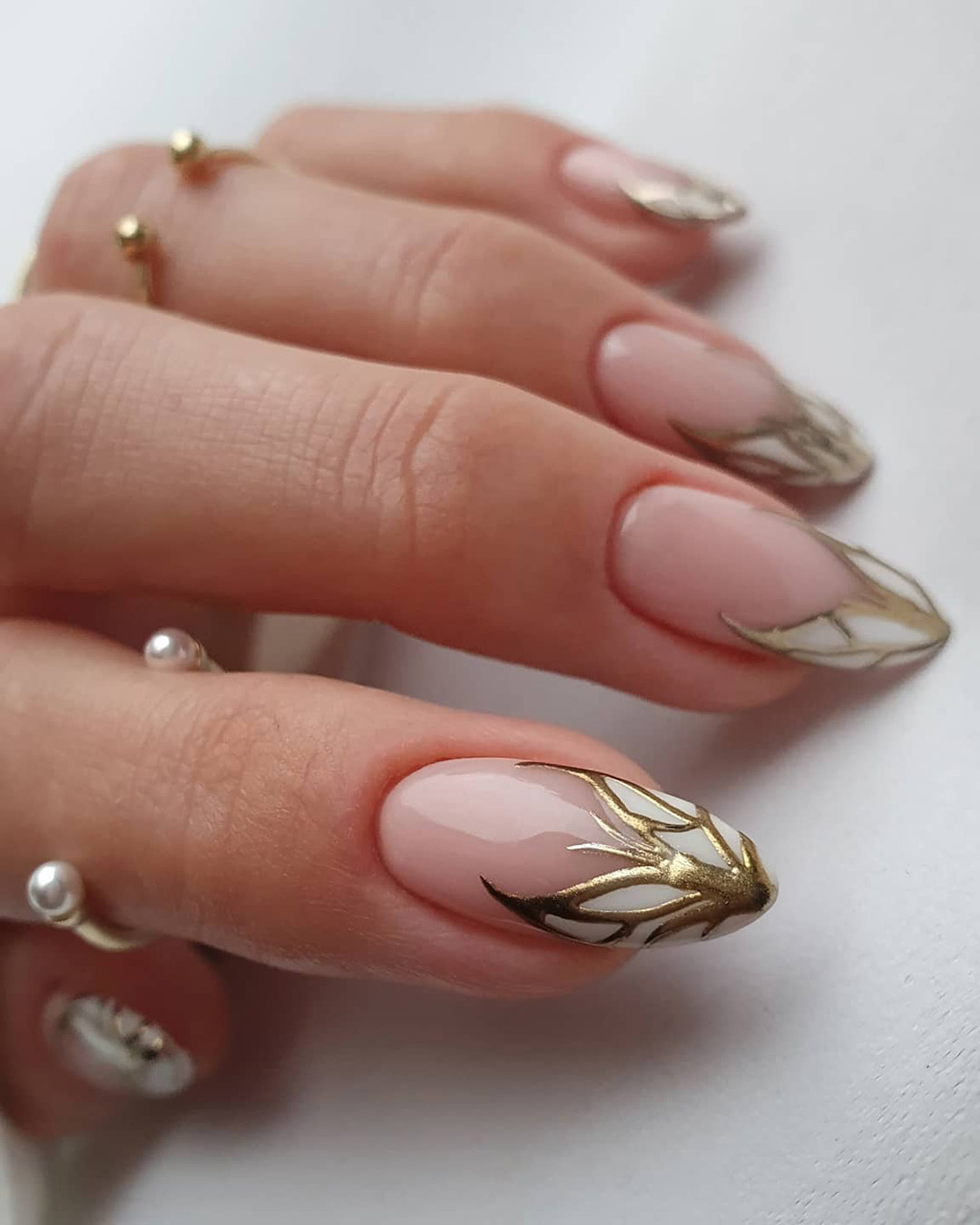 french wedding nails with white gold butterfly shape tips thehotblend