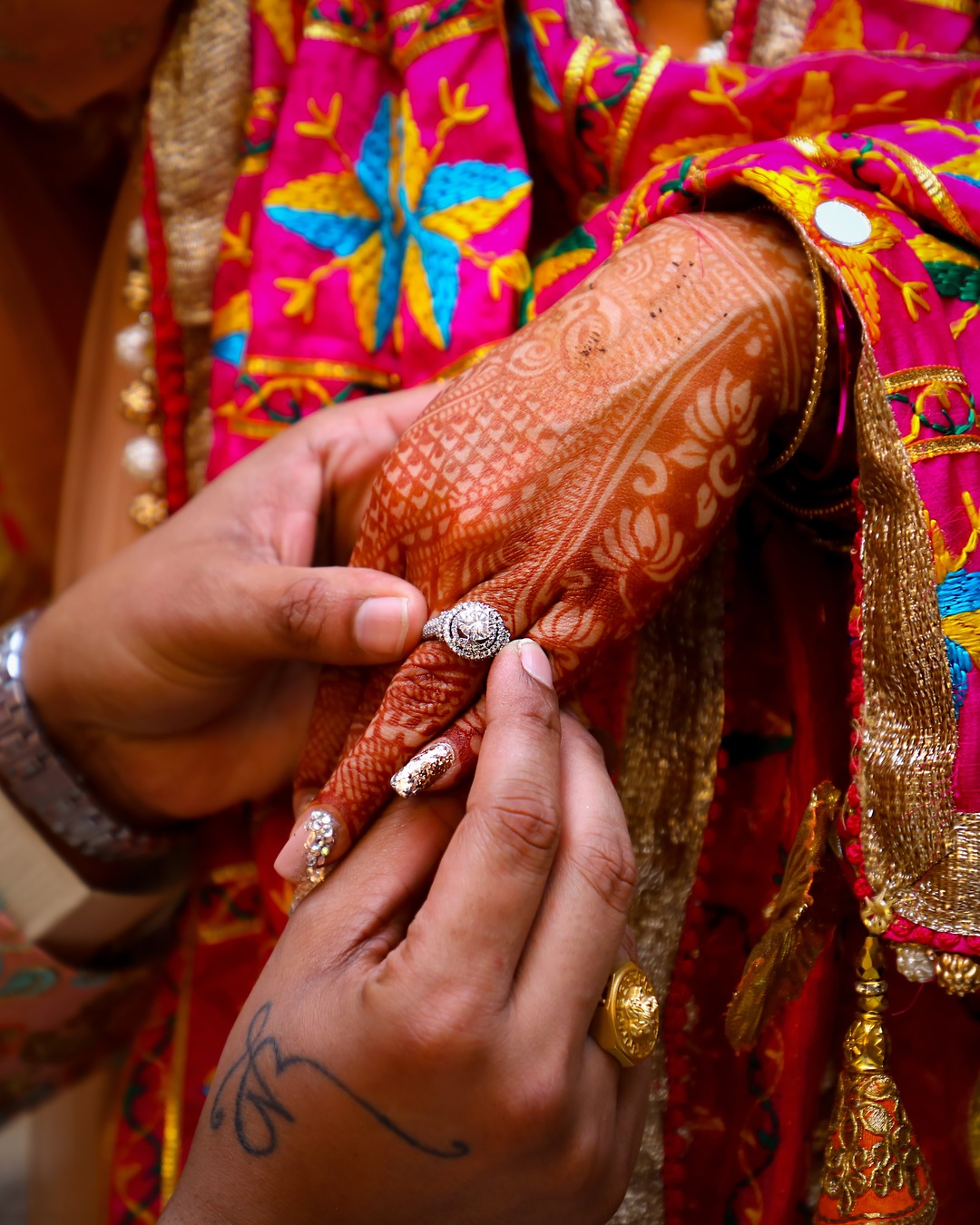 Indian wedding nails glitter