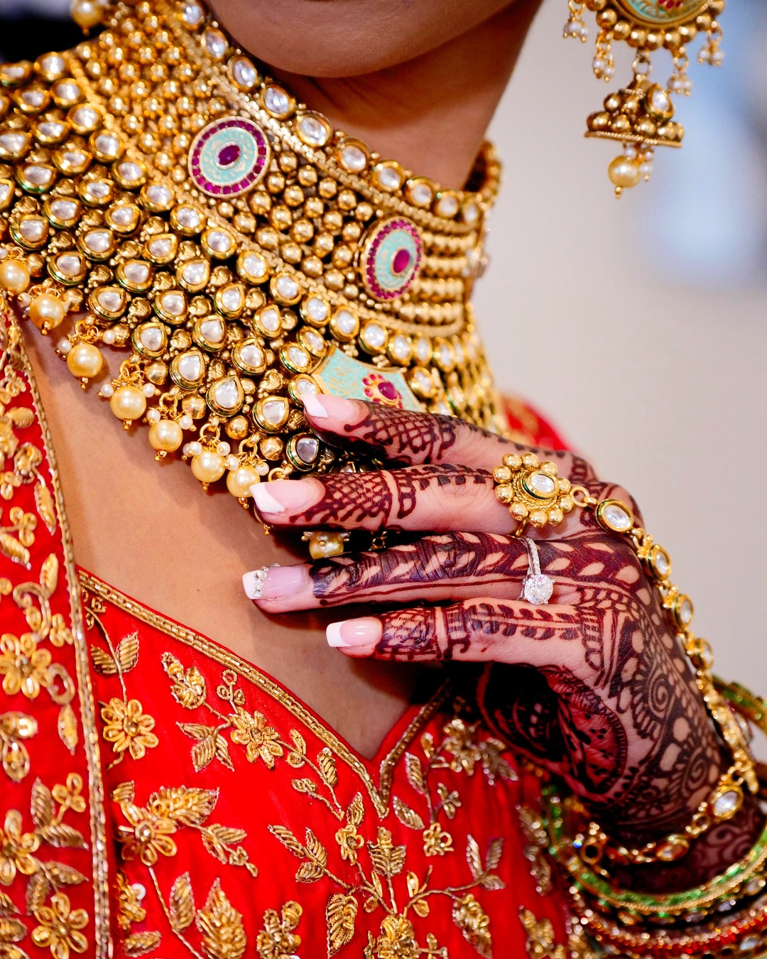 Indian wedding nails neutral