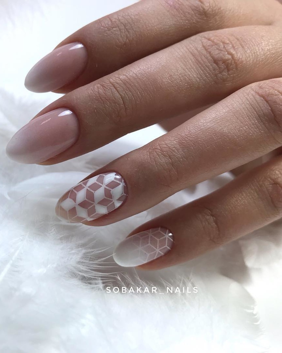 lace wedding nails ombre