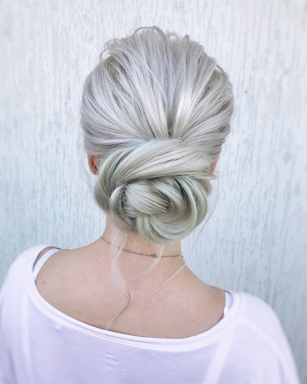 low bun hairstyles for wedding simple blonde updo julia_alesionok