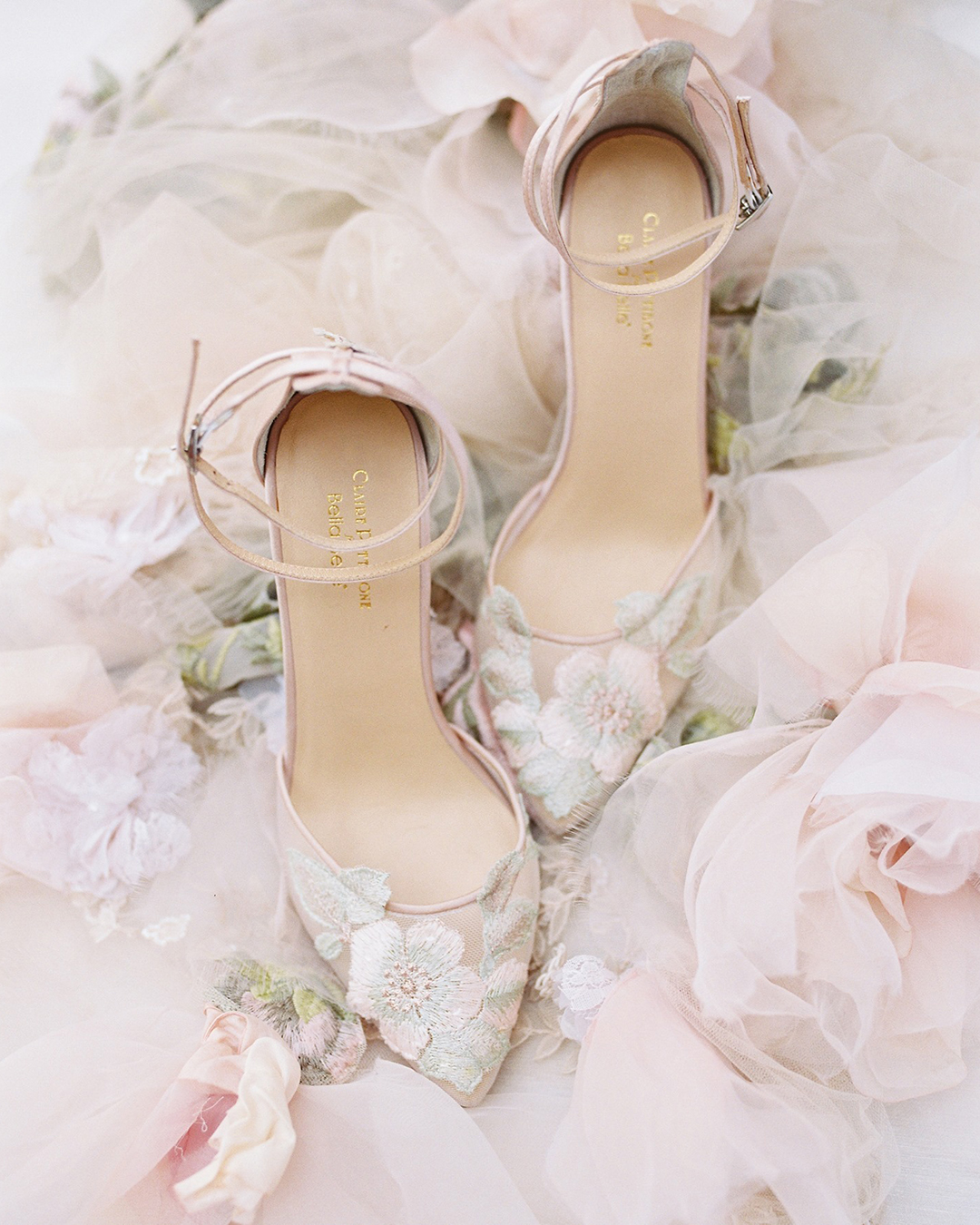 non traditional wedding shoes floral appliques clairepettibone