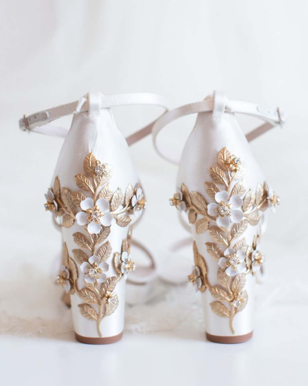 non traditional wedding shoes floral appliques gold harrietwilde