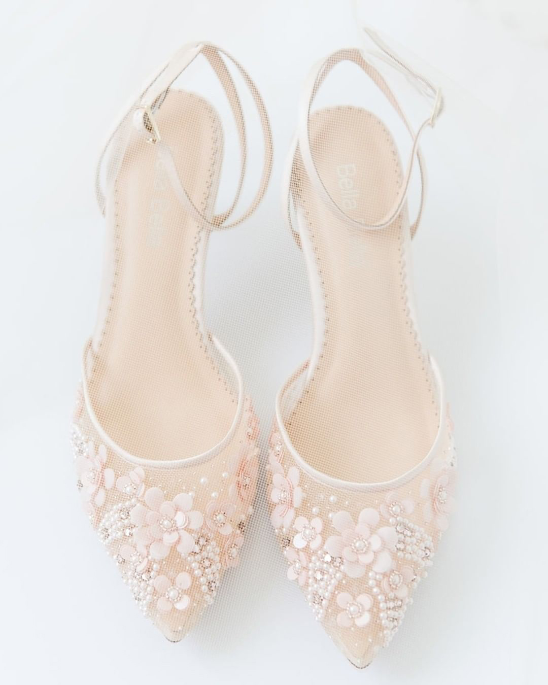 non traditional wedding shoes nude floral bellabelleshoes