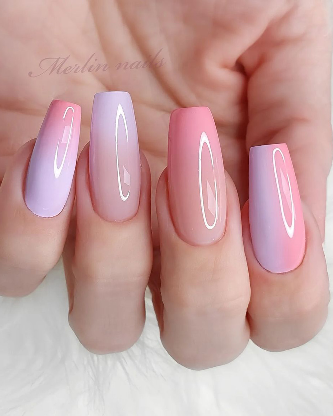ombre wedding nails lilac and pink and nude merlin_nails