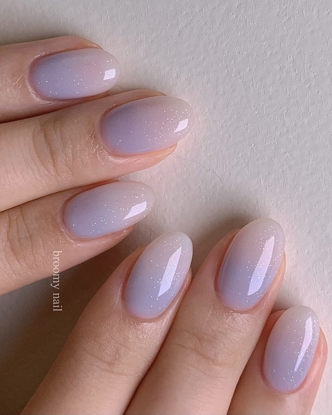 ombre wedding nails nude white lilac gloss broomy_nail