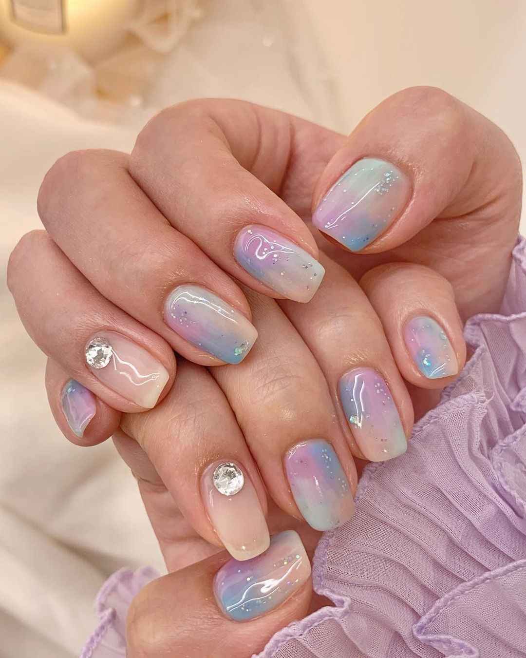 ombre wedding nails pastel rainbow ombre on short nails nail_jisu
