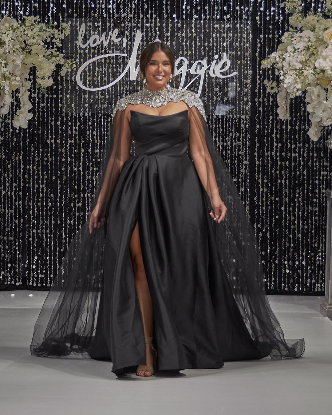 plus size black wedding dresses simple ball gown with cape maggie
