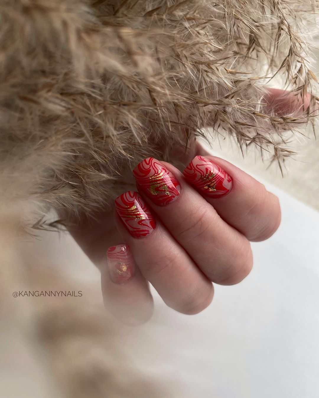 red wedding nails designs