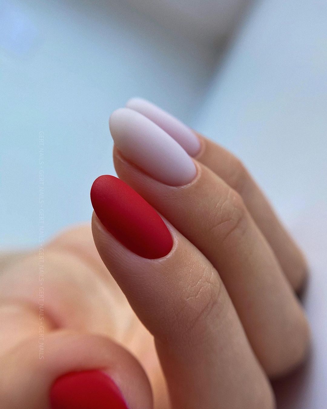 red wedding nails white