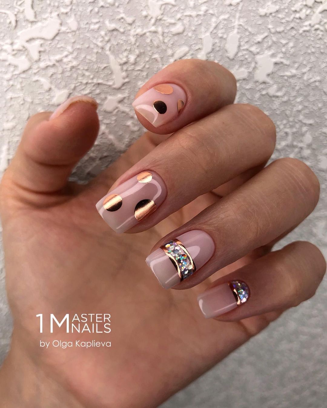 rose gold wedding nails designs