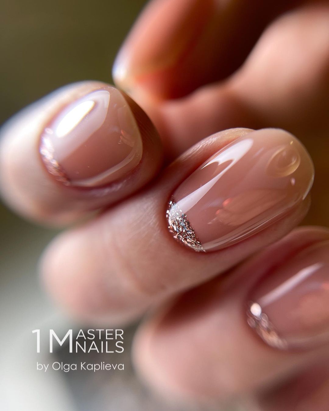 rose gold wedding nails elegant