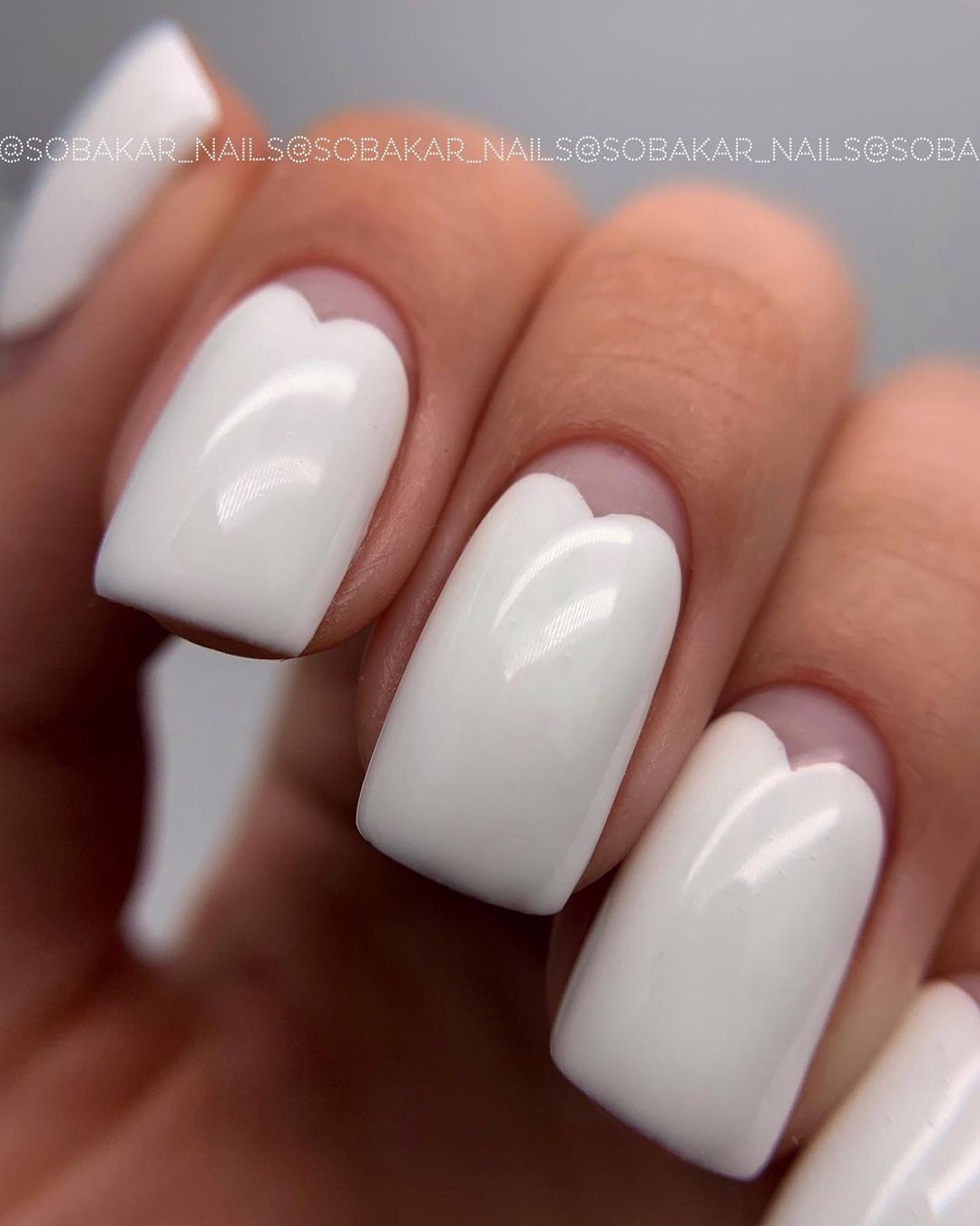 short wedding nails white