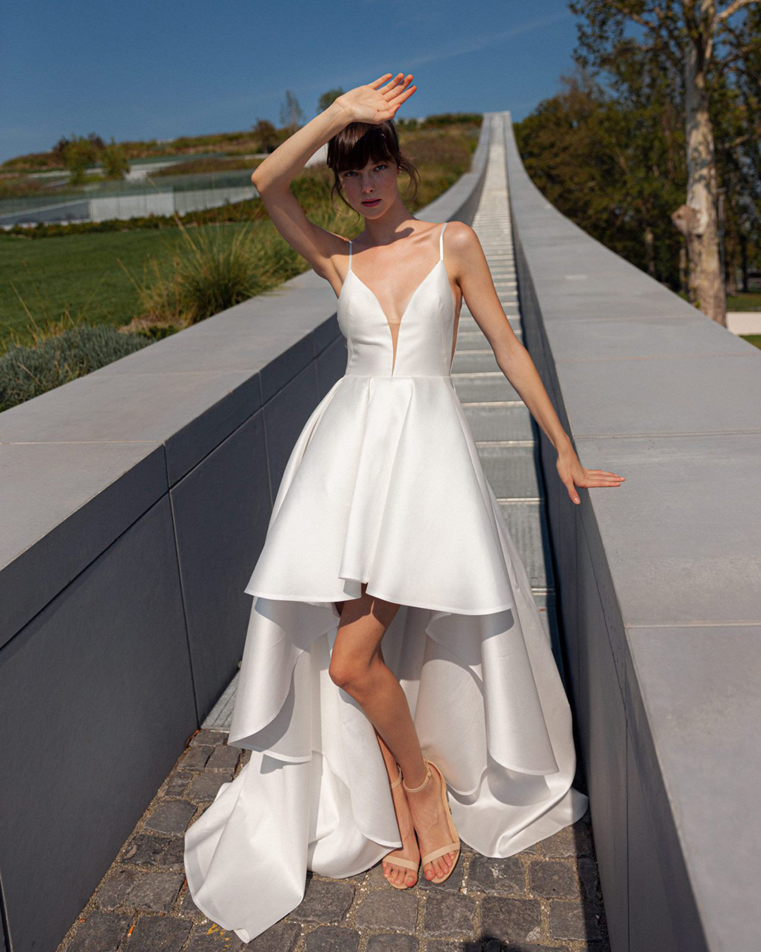 white high low wedding dresses with spaghetti straps sexy beach daalarna
