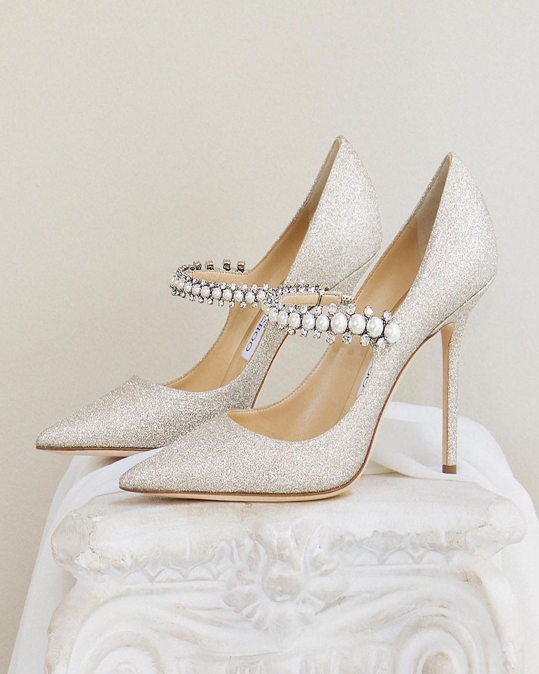 winter wedding shoes glitter