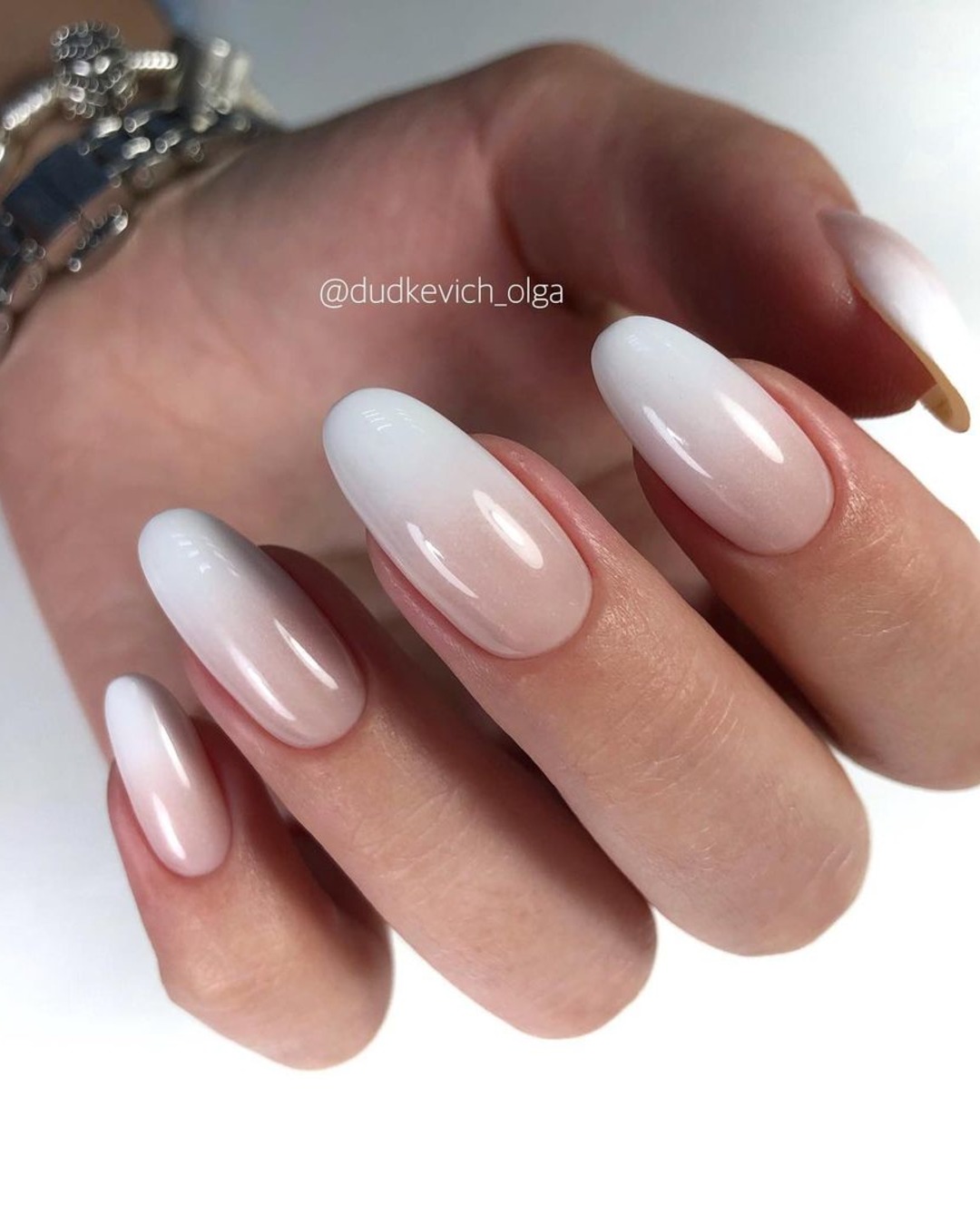 almond wedding nails ombre