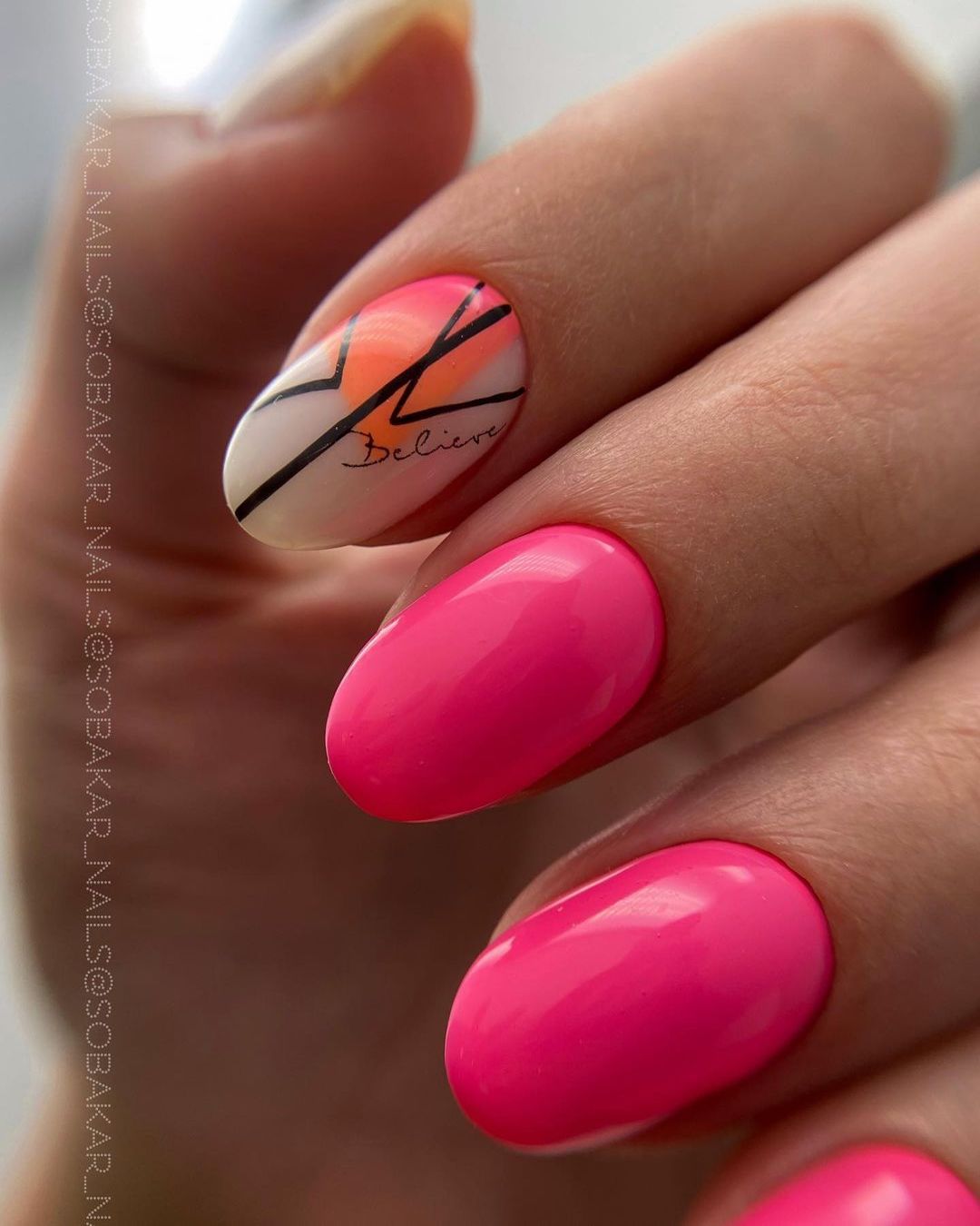 bachelorette nails pink