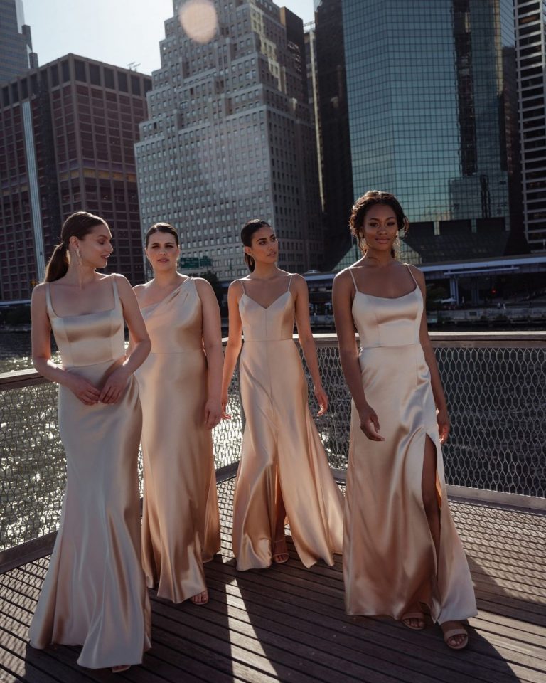 Princess Double Strap Chiffon Bridesmaid Dress Champagne