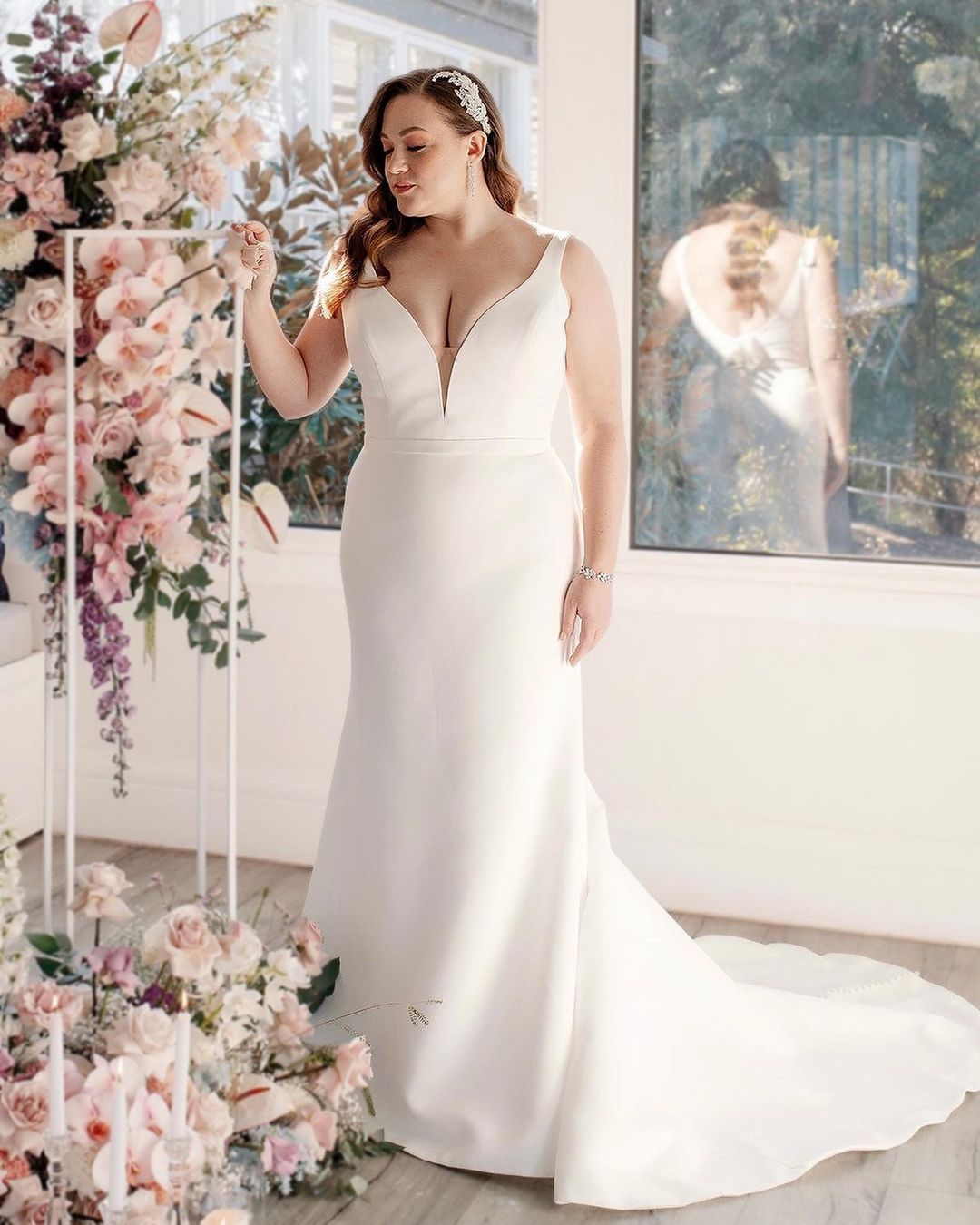plus size simple wedding dresses sheath sexy demetriosbride