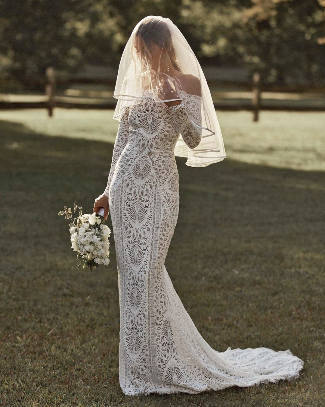 rustic wedding dresses off the shoulder lace with sleeves boho grace_loves_lace