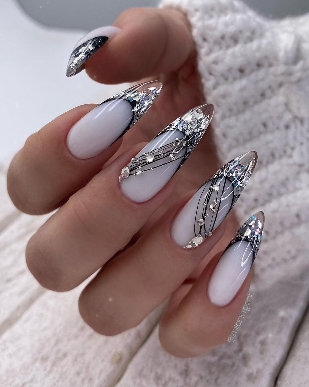 stiletto wedding nails designs