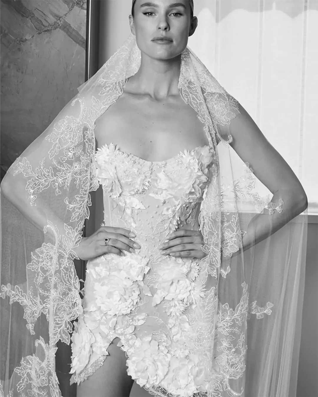 wedding dress designers floral appliques short pallas couture