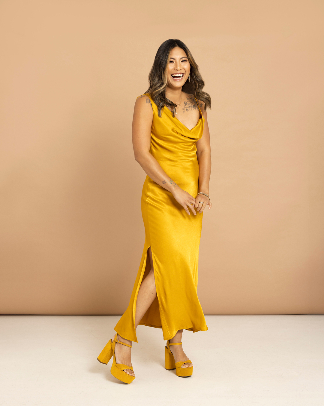 wedding guest outfit simple yellow simple leaveherwilder