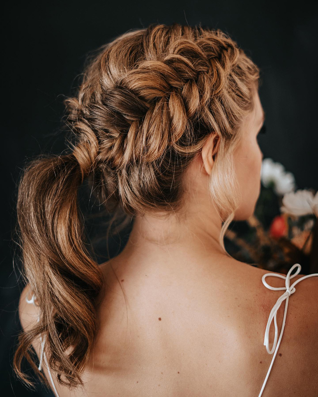 wedding hairstyles for long hair brided crown for ponytail clairehartleystylist