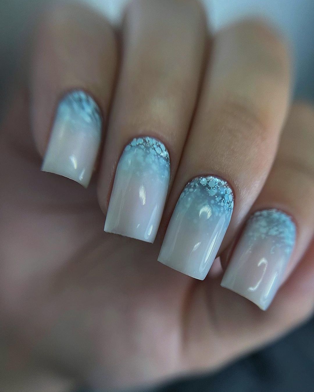 winter wedding nails ombre
