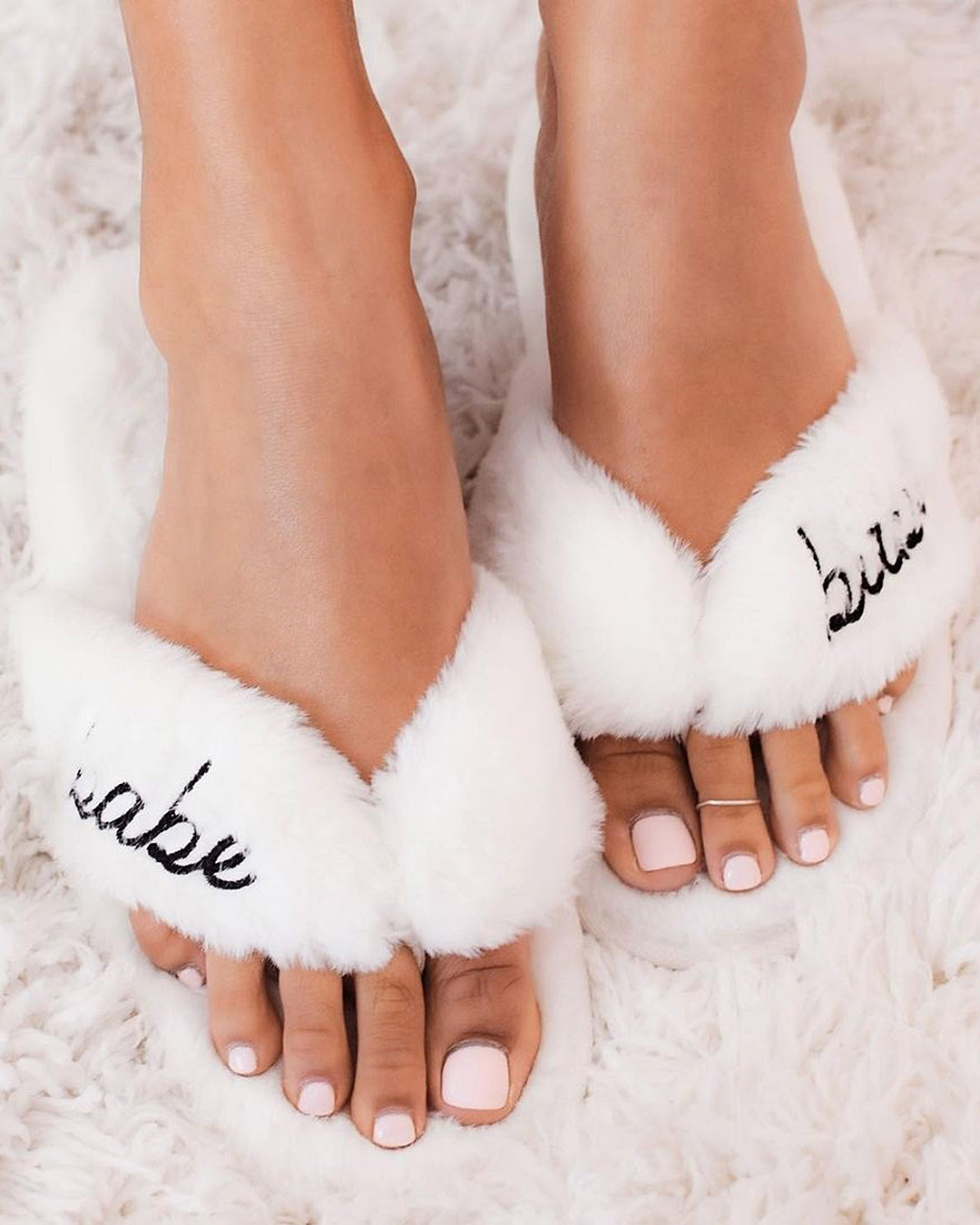 bridesmaid gifts cute fluffy babe slippers