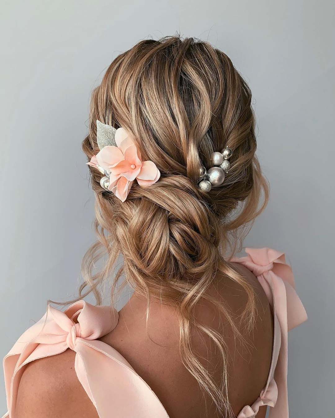 bridesmaid hairstyles gentle vintage updo with rose beautybyrockagirl