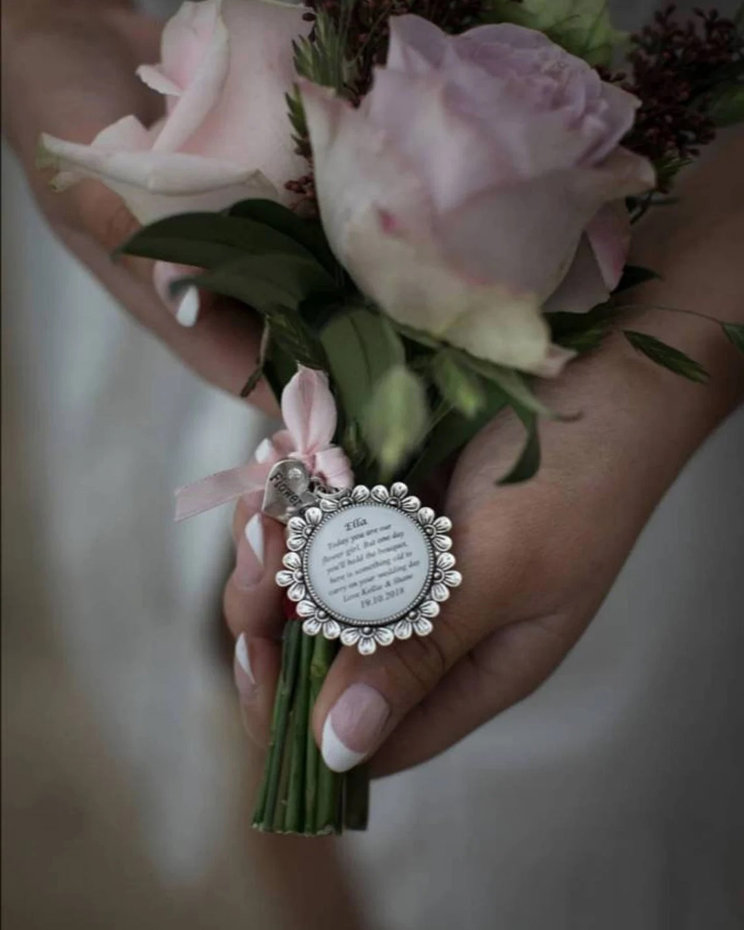 bridesmaid jewelry personalized keepsake charm