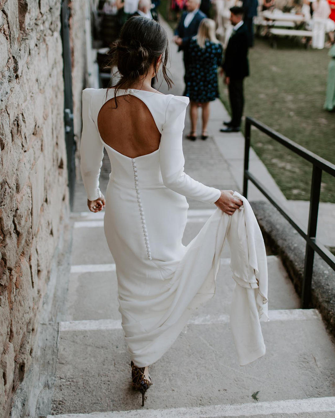 long sleeve wedding dresses simple open back suzanne neville