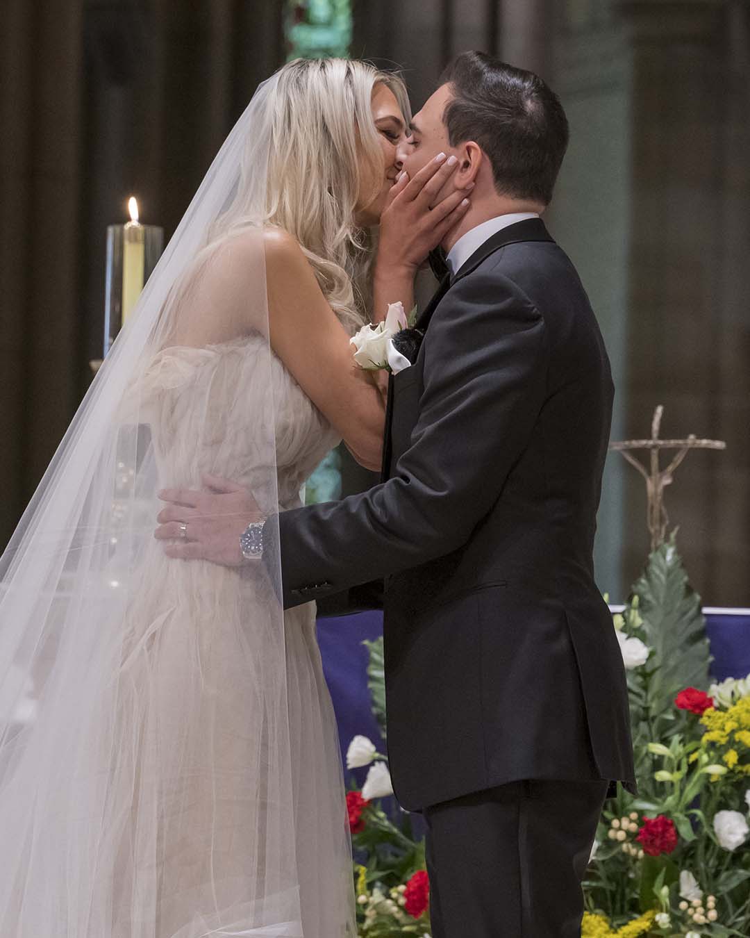 real wedding tayler and jayden ceremony kiss